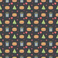 Happy birthday pattern. Seamless birthday background vector