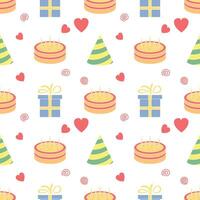 Happy birthday pattern. Seamless birthday background vector