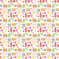 Happy birthday pattern. Seamless birthday background vector