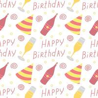 Happy birthday pattern. Seamless birthday background vector