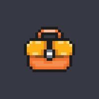 yellow bag in pixel art style vector