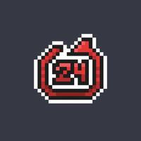 twenty-hour in pixel art style vector