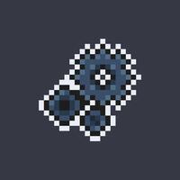 triple gear in pixel art style vector