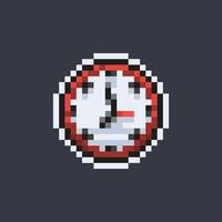 analog clock in pixel art style vector