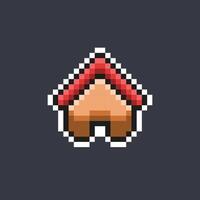 simple house in pixel art style vector