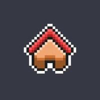 simple house in pixel art style vector