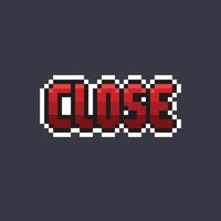 red close text in pixel art style vector