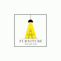 interior minimalista mueble negocio empresa logo vector