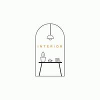 interior minimalista mueble negocio empresa logo vector