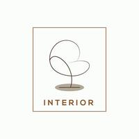 interior minimalista mueble negocio empresa logo vector