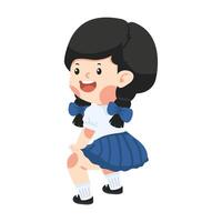 girl student Twerk dance cartoon vector