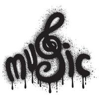 Spray Painted Graffiti treble clef icon Sprayed isolated with a white background. vector