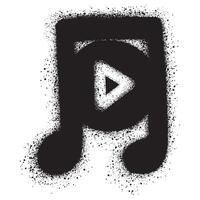 Spray Painted Graffiti Tone icon Word Sprayed isolated with a white background. graffiti Note music icon with over spray in black over white. vector