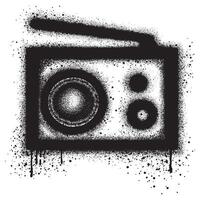 Spray Painted Graffiti television isolated with a white background. design street art.EPS 10. vector