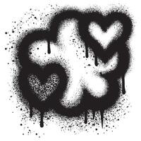 Graffiti Heart icon Sprayed with spray paint with cloud isolated on white background vector