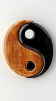 yin yang símbolo de armonía y balance, diseño elemento, aislado en blanco antecedentes foto