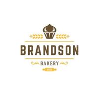 Bakery badge or label retro illustration. vector