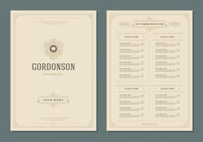 Restaurant menu design and label brochure template. vector