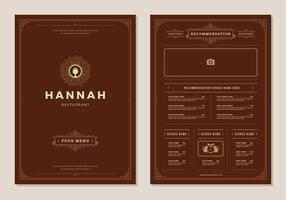 Restaurant menu design and label brochure template. vector