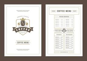 Coffee menu design brochure template Illustration vector