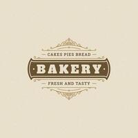 Bakery badge or label retro illustration. vector