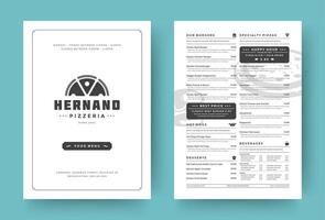 Pizza restaurant menu layout design brochure or food flyer template illustration. vector