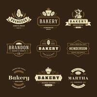 Bakery logos and badges design templates set illustration. vector