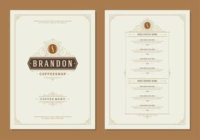 Coffee menu design brochure template Illustration vector