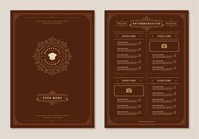 Restaurant menu design and label brochure template. vector