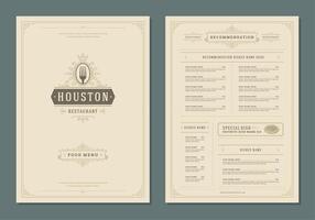 Restaurant menu design and label brochure template. vector