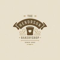 Bakery badge or label retro illustration. vector