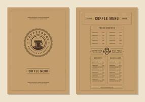 café menú diseño folleto modelo ilustración vector