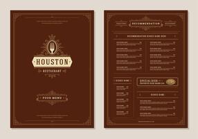 Restaurant menu design and label brochure template. vector