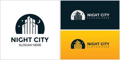 silhouette of City Scene Illustration of Buildings and City vector