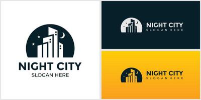 silhouette of City Scene Illustration of Buildings and City vector