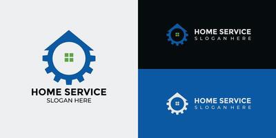 home services logo in green and blue vector