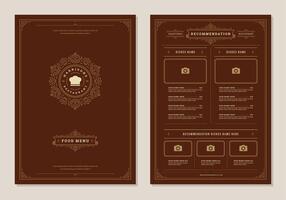 Restaurant menu design and label brochure template. vector