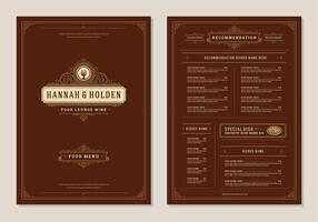 Restaurant menu design and label brochure template. vector