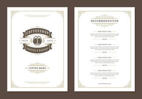 Coffee menu design brochure template Illustration vector