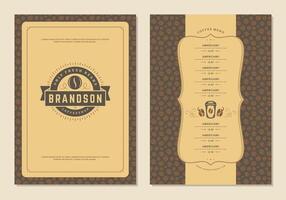 Coffee menu design brochure template Illustration vector