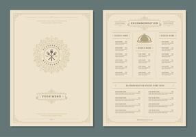 Restaurant menu design and label brochure template. vector