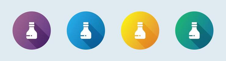 Bottle solid icon in flat design style. Water drink signs illustration. vector