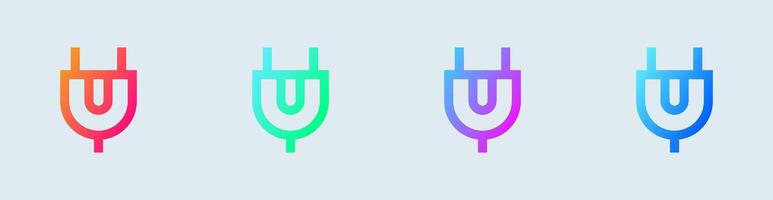 Socket line icon in gradient colors. Power plug signs illustration. vector