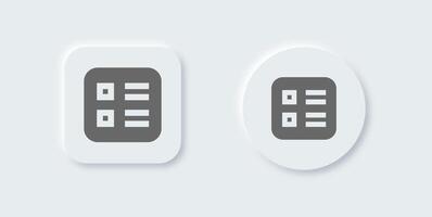 List solid icon in neomorphic design style. Checklist signs illustration. vector