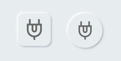 Socket line icon in neomorphic design style. Power plug signs illustration. vector