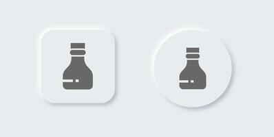 Bottle solid icon in neomorphic design style. Water drink signs illustration. vector