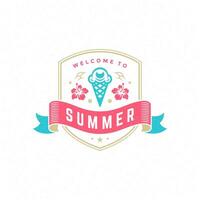 Summer holidays label or badge typography slogan design vector