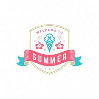 Summer holidays label or badge typography slogan design vector