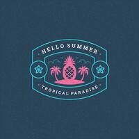 Summer holidays label or badge typography slogan design vector