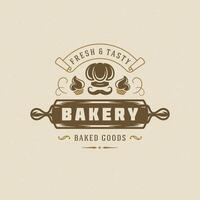 Bakery badge or label retro illustration. vector